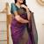 Black wine silk blend jacuard work festival saree with unstitched blouse piece