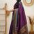 Black wine silk blend jacuard work festival saree with unstitched blouse piece