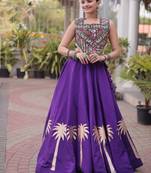 Roman Lehenga Choli Set With Kutchi Embroidery And Gota Work