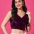 Wine velvet sleeveless v-neck readymade stylish stitched blouse top