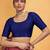 Navyblue art silk plain elbow sleeves readymade stylish stitched blouse