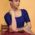 Navyblue art silk plain elbow sleeves readymade stylish stitched blouse