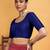 Navyblue art silk plain elbow sleeves readymade stylish stitched blouse