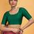 Darkgreen art silk plain elbow sleeves readymade stylish stitched blouse