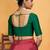 Darkgreen art silk plain elbow sleeves readymade stylish stitched blouse