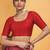 Red art silk plain elbow sleeves readymade stylish stitched blouse