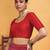 Red art silk plain elbow sleeves readymade stylish stitched blouse