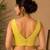 Yellow art silk stylish v-neck sleeveless plain stitched blouse for women