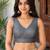 Grey art silk stylish v-neck sleeveless plain stitched blouse for women