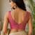Pink art silk stylish v-neck sleeveless plain stitched blouse for women