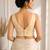 Beige art silk stylish v-neck sleeveless plain stitched blouse for women