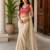 Pink art silk stylish v-neck sleeveless plain stitched blouse for women