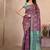 premium purple pure banarasi silk blend wedding and party wear saree with blouse
