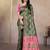 premium green and rani pink pure bnarasi silk blend wedding and party wear saree with blouse