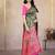 premium green and rani pink pure bnarasi silk blend wedding and party wear saree with blouse