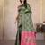 premium green and rani pink pure bnarasi silk blend wedding and party wear saree with blouse