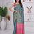 premium rani firozi and pink pure banarasi silk blend wedding and party wear saree with blouse