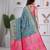 premium rani firozi and pink pure banarasi silk blend wedding and party wear saree with blouse