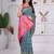 premium rani firozi and pink pure banarasi silk blend wedding and party wear saree with blouse