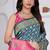 premium rani firozi and pink pure banarasi silk blend wedding and party wear saree with blouse