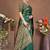 premium dark green banarasi silk blend wedding and party wear saree with blouse