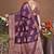 premium dark purple banarasi silk blend wedding and party wear saree with blouse