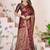 premium dark maroon banarasi silk blend wedding and party wear saree with blouse