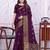 premium purple banarasi silk blend wedding and party wear saree with blouse