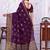 premium purple banarasi silk blend wedding and party wear saree with blouse