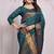 premium firozi banarasi silk blend wedding and party wear saree with blouse