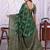 premium green banarasi silk blend wedding and party wear saree with blouse