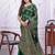 premium green banarasi silk blend wedding and party wear saree with blouse