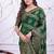 premium green banarasi silk blend wedding and party wear saree with blouse