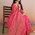 premium pink  banarasi silk blend wedding and party wear saree with blouse
