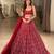 Red Net Embroidery Sequence work Lehenga Choli with Dupatta For Women 