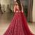 Red Net Embroidery Sequence work Lehenga Choli with Dupatta For Women 