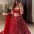Red Net Embroidery Sequence work Lehenga Choli with Dupatta For Women 