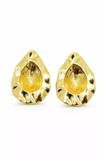 Flowing teardrop design gold plated drop earring for women and girls