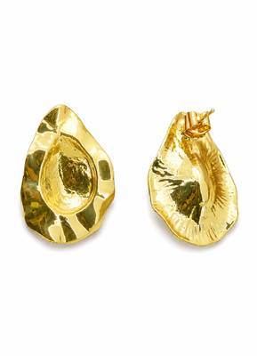 Flowing teardrop design gold plated drop earring for women and girls 5