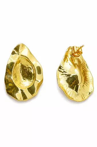 Flowing teardrop design gold plated drop earring for women and girls