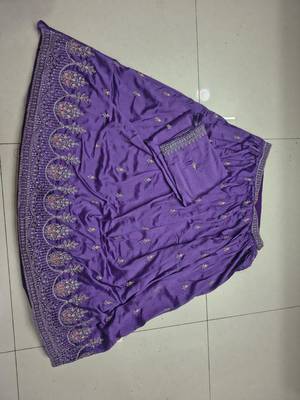 Light Purple Art Silk Embroidery Sequence work Lehenga Choli with Dupatta For Women  6