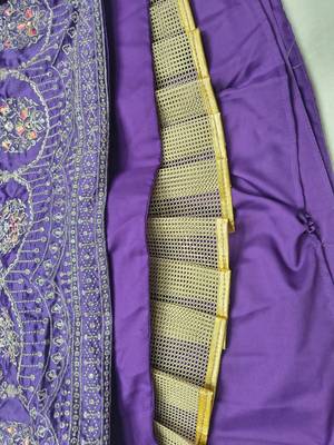 Light Purple Art Silk Embroidery Sequence work Lehenga Choli with Dupatta For Women  7