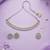 Creative circle shape and pearls kundan stone silver plated necklace set with maang tikka