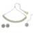 Creative circle shape and pearls kundan stone silver plated necklace set with maang tikka