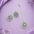 Creative circle shape and pearls kundan stone silver plated necklace set with maang tikka