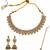 Glimmery round and oval shape brown kundan stone mehandi gold plated choker set
