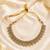 Glimmery round and oval shape brown kundan stone mehandi gold plated choker set