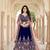 NAVY BLUE VELVET PARTY WEAR EMBROIDERY LEHENGA CHOLI