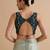 Bottle green embroidered silk blouse