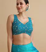 Rama embroidered silk blouse